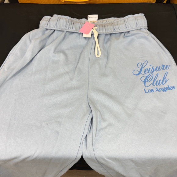 Mighty Fine Light Blue Leisure Club Los Angeles Sweatpants size 1x fold over - Picture 1 of 3